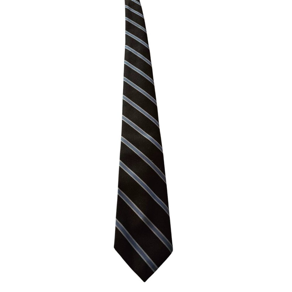 Vintage Marquis Necktie Brown With Blue & White Stripes